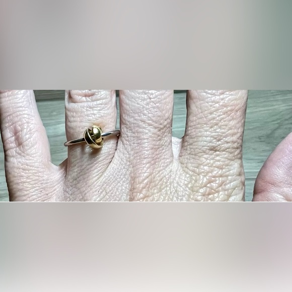 Designer Trollbeads “Neverending” Sterling Silver & 18K Gold Band Ring, Size 5.5 - Picture 8 of 10